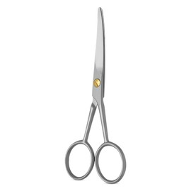 Beard Scissors - Rounded Tip - Ergonomic Design - Made of Rustproof Polished Stainless Steel - Also Suitable as Nose and Ear Hair Scissors