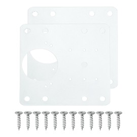 sourcing map Cabinet Hinge Repair Plate, 2 Set 90mm/3.54" Stainless Steel Kitchen Cupboard Door Hinge Repair Plate Kit Includes Fixing Screws for Wooden Kitchen Cabinet Doors, White