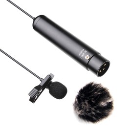 Nicama XLR Pin Microphone LVM1-XL Phantom Power Omnidirectional Clip Condenser Microphone for Canon Sony Panasonic Camcorder ZOOM H4n H5 H6 Tascam DR-40 DR-60D DR-70D DR-100