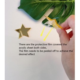 XIAOYUE Set of 20 Wine Glass Charm,Acrylic Star Wine Glass Charms,Wedding Drink Charms, Drink Names(Gold Mirror)