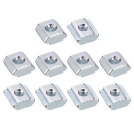 sourcing map T Nuts, 100pcs - Nickel Plated Carbon Steel T Slot Bolts, 2020 Series M3 Hammer Head Fastener, Sliding T Nuts for Aluminum Extrusion Profile (Silver)