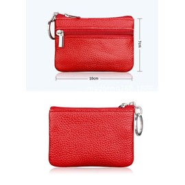 Beatus Grain Leather Coin Purse, Coin Purse, Leather, Genuine Leather, Mini Wallet, Compact, Men's, Women's, Metal Ring, Black