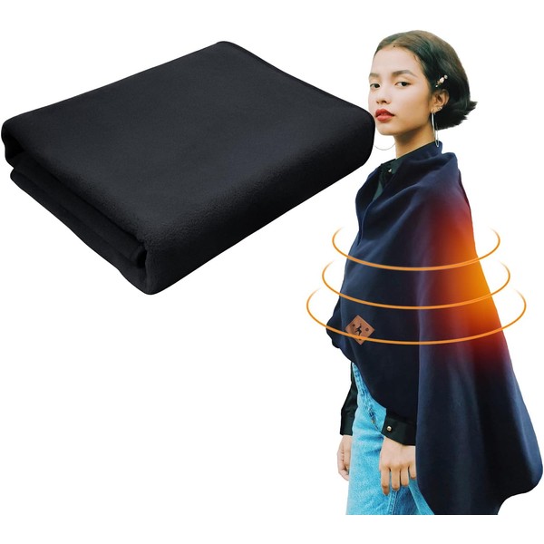 USB Electric Portable Heated Blanket for Body 5V USB Heating Pad for Shoulders Belly Leg Portable Blanket with 3 Temperature Levels and Timer 150 x 80 cm
