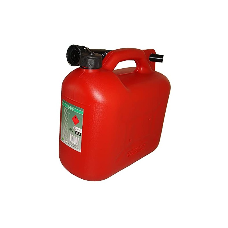 RocwooD Fuel Can 10L Litre Red Canister Plastic Lawn Mower