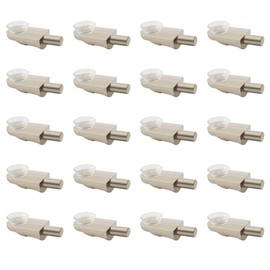 SAYAYO Glass Shelf Pegs Small 5MM, Shelf Pins for Wood Shelving, Mirror Clips Metal Shelves Clips Shelves Support Pegs for Cabinet Angle Bracket Mounting Brace with Suction Cup, 20 PCS