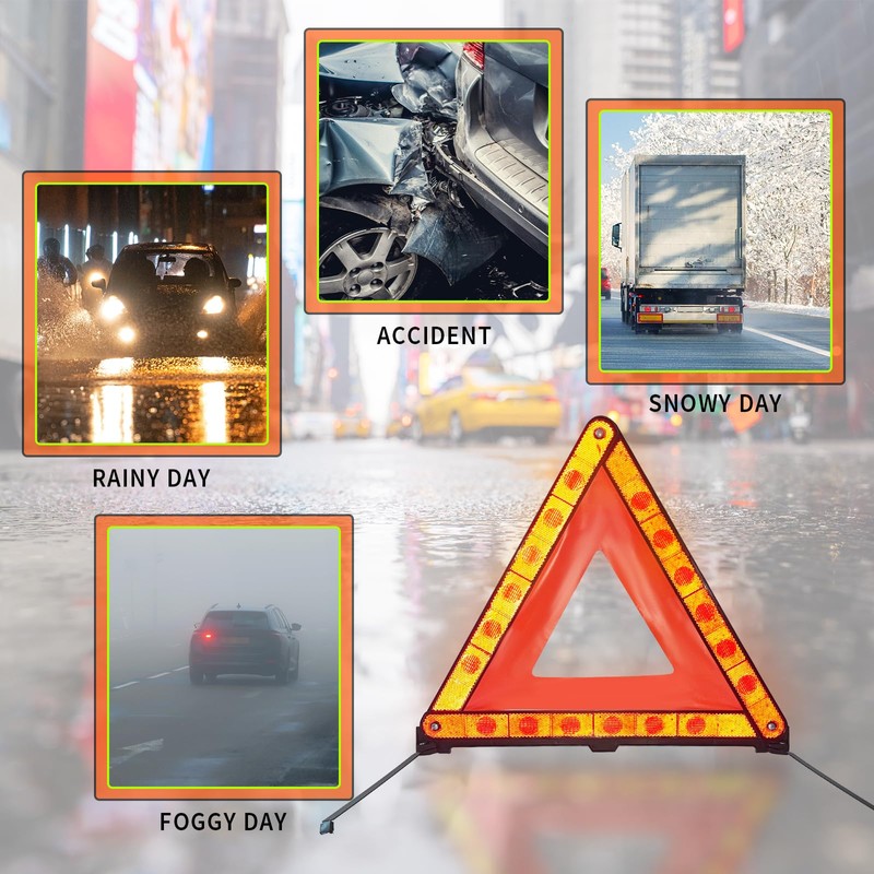 FLKQC Warning Triangles Safety Triangle Emergency Kit, 5 Pack Foldable
