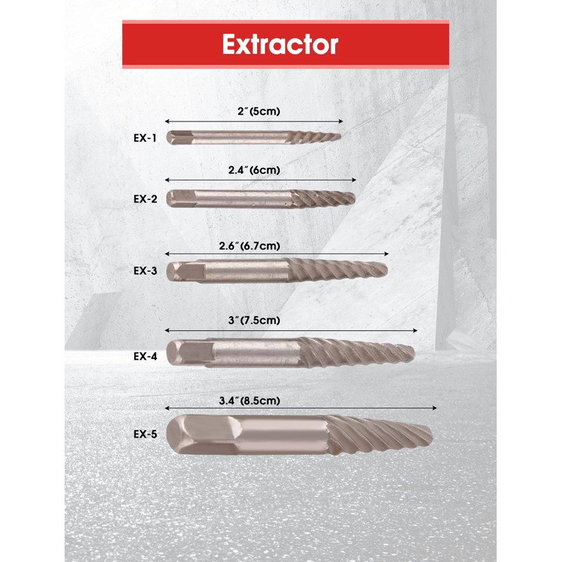 10PCS Left Handed Drill Bits and Extractor, 2 in 1