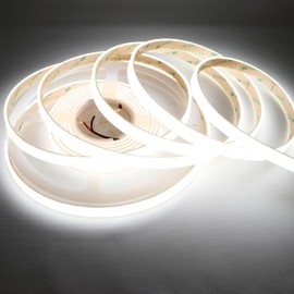 LEDENET COB White LED Strip Lights 6000K 528LEDs/M 10mm DC24V Silicone Tube LED Light Outdoor Waterproof IP67 Linear FCOB LED Tape Lights 16.4ft for Garden, Backyard, Wheel Lights