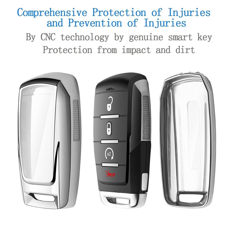 Tukellen Dodge Ram 1500 Key Fob Cover, Soft TPU Case