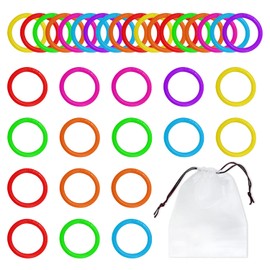 PFLYPF 100 Pieces Plastic Book Rings with Moving Leafs Coloured Binder Rings Account Card Ring Shot Ring Book Circle with 1 Storage Bag (28mm)