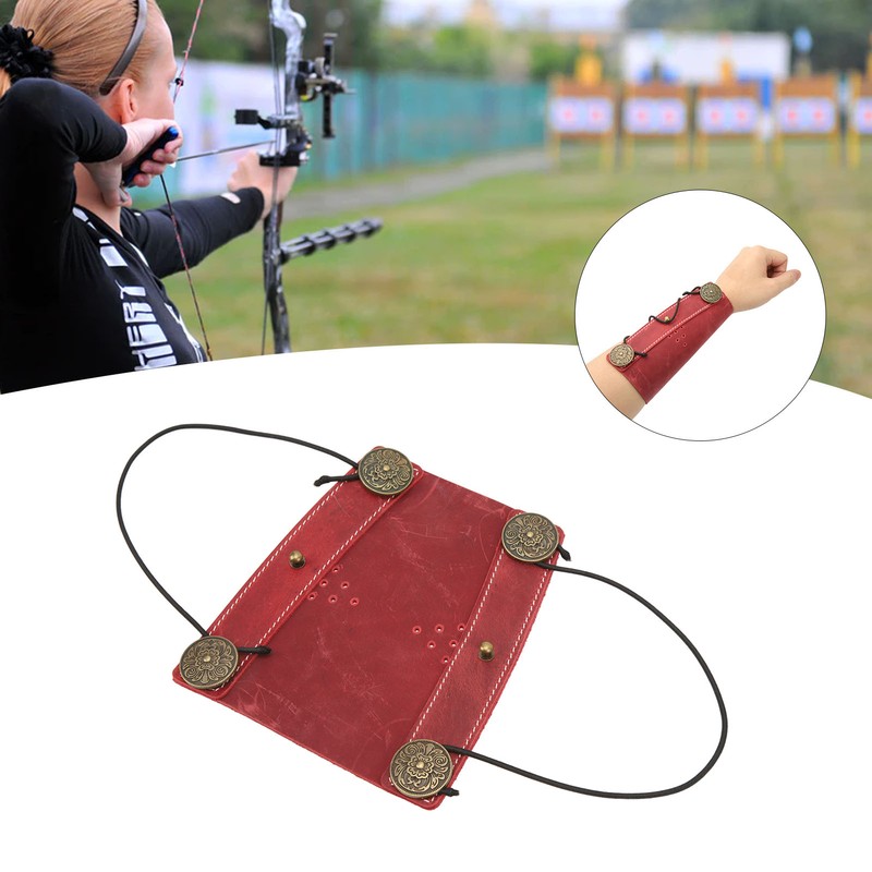 Archery Arm Guard Adjustable Strap Second Cowhide Arm Protector Pad