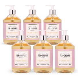 Fer à Cheval Liquid Marseille Soap Set of 6, Fig Leaves Scent, 500ml/16.9 fl oz Bottles, French Luxury Hand Soap, Gentle Everyday Cleansing