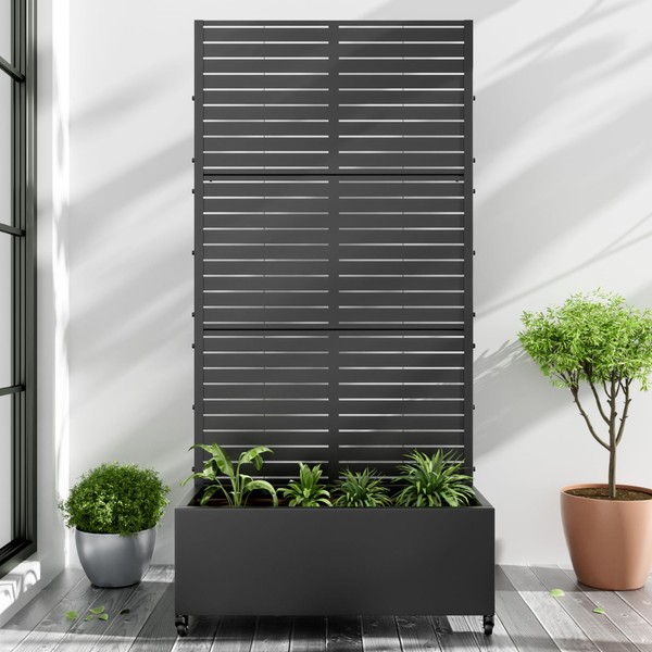 Casaphoria Metal Raised Garden Bed with Trellis and Wheels, 72"x35"x16"