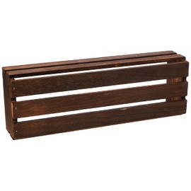 Genware NEV-TR220 Wooden Crate, Dark Rustic Finish, 34 cm x 12 cm x 7 cm