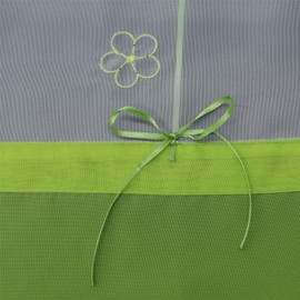 ESLIR Roman Blind, Kitchen Roman Curtain with Drawstring, Transparent Ribbon Blind with Butterfly, Embroidered, Voile Green, W x H 60 x 120 cm, 1 Piece