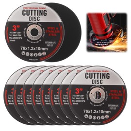 76mm Cutting Discs, Precise Metal Grinding Wheels for Angle Grinder, Stainless Steel Slitting Discs for Quick Aluminum Wood Iron (10Pcs)