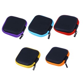 Mipcase 5Pcs Mini Earbud Case Portable Storage Pouch for Headphones Cables Accessories Durable Zipper Travel