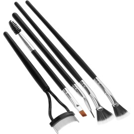 FRCOLOR 5 Piezas Cepillo de Pestañas Forma de Abanico Cepillo para Cejas Forma de Abanico para Rímel Herramienta Pinceles de Maquillaje Uso y Cejas