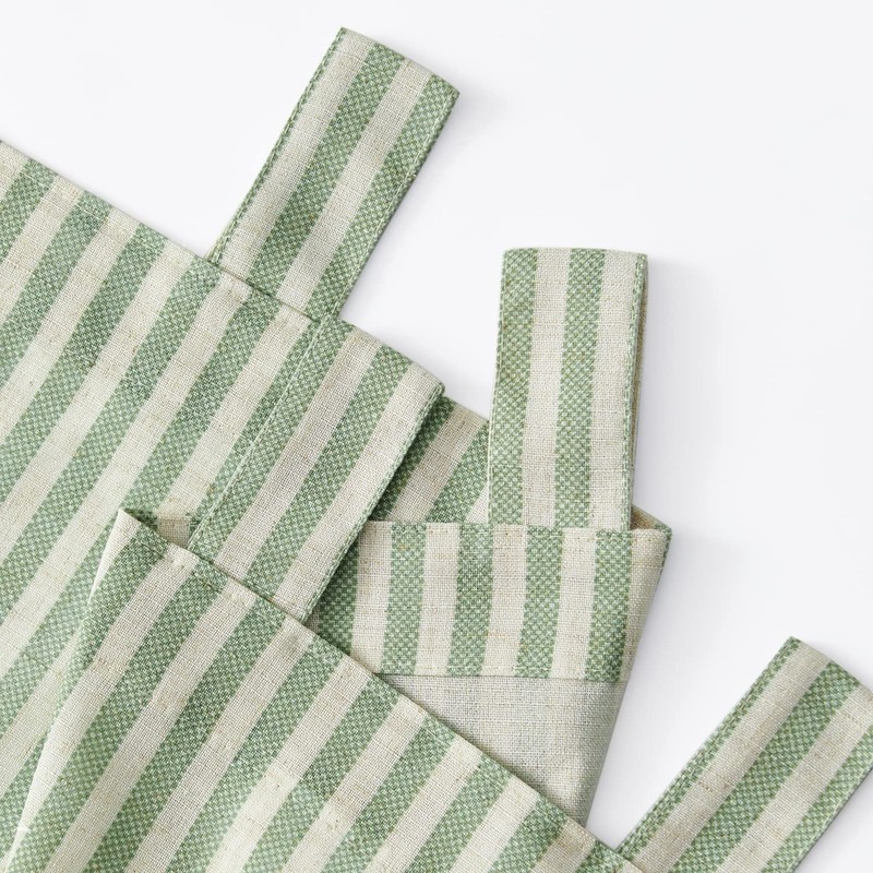 TOPICK Striped Panel Curtains, School Running, Linen Curtains with Stripes,