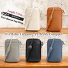 Genuine Leather Small Crossbody Phone Zipper Wallet with Replacement Adjustable