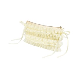 Zofu Glasses Case, Sunglasses Case, Ribbon, Ruffle, Pouch, Clothing, Stylish, Women's, Cute, Cosmetic Pouch, Gift, Braun