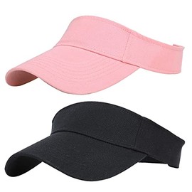 Kids Visor Sun Hat Adjustable Athletic Sports Hat 6 to 12 Years Old, Pink+black, 2-6 Years
