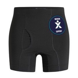 Corsinel Regular Male Boxer Low for Medium Ostomy and Hernia Support (Black, XXL) | Seamless Ostomy & Hernia Briefs for Men | Comfortable Ostomy & Hernia Support Underwear | Colostomy Support Garment