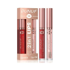 Duo Labial Mate y Gloss Larga Duración, Alta Pigmentación, Acabado Profesional, No Transfiere, Hidratante, Color Intenso Todo el Día, Compacto y Portátil para Uso Diario o Eventos (No. 09)