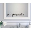You Got This Wall Decal Inspirational Attitude Vinyl Wall Sticker for Office, Bathroom Mirror Decal, Family Lettering Stickers Home Wall Decorations, Black