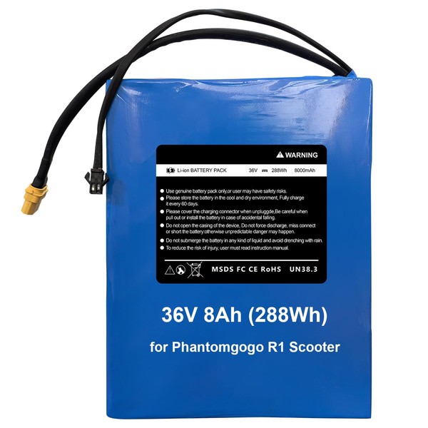 CWUU 36V 8000mAh Electric Scooter Battery Replacement for Phantomgogo Commuter