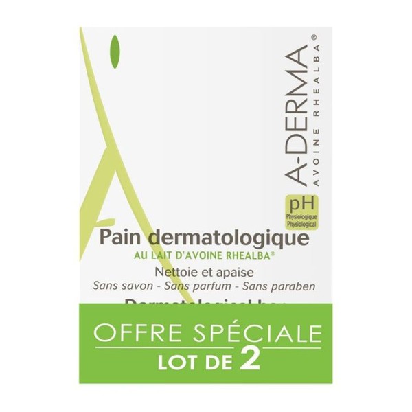 A-Derma Pain Dermatologique Apaisant, Pack of 2