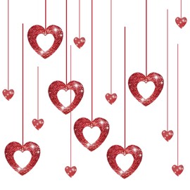 DHWEKU Decoration for Valentine's Day, Heart Garlands, Heart Banner, Party Decoration for Valentine's Day, Wedding, Engagement, Birthday, Anniversary Party and Graduation