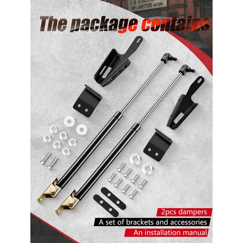 Vepagoo Front Hood Struts fit Jeep Wrangler JK & Unlimited