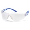 Pyramex Cortez Safety Eyewear, Clear Lens With Navy Temples