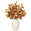 3 Pcs Artificial Euonymus Leave Bunches with Flower Seeds for