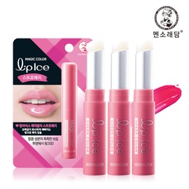 Mentholatum lip ice magic color/tinted color 2g x 3 collection, magic color strawberry x 3 / 멘소래담 립아이스 매직컬러/틴티드컬러 2g x3개모음, 매직컬러 스트로베리 x3개