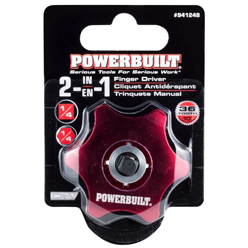 Powerbuilt 1/4-Inch Drive Finger Ratchet, Dual-Sided for 1/4-Inch Sockets and