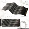 Moresoo Clip-In Real Hair Extensions Black to Silver with Natural