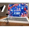 7x5ft Independence Day Backdrop 4th of July Photo Backdrop Red