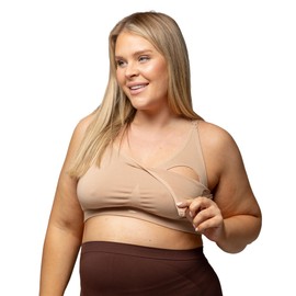 BABYGO® Maternity Bras | Comfort for Breastfeeding, Pregnancy & Postpartum | Seamless, Wireless & Super Soft Nursing Bra (UK, Alpha, L, Regular, Regular, Standard, Nude)