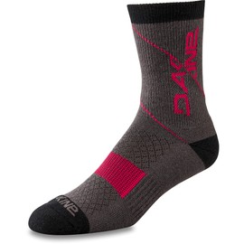 Dakine Berm Crew Sock - Grey/Red, Small/Medium