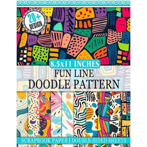 Fun Line Doodle Pattern Scrapbook Paper: Variety of Decorative Designs