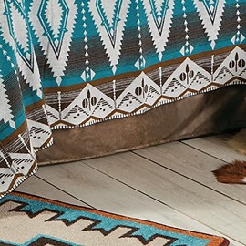 BLACK FOREST DECOR Distressed Faux Leather Bedskirt - King