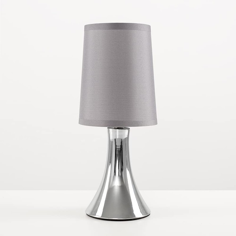 MiniSun Small Modern Curved Base Chrome Touch Table Lamp with
