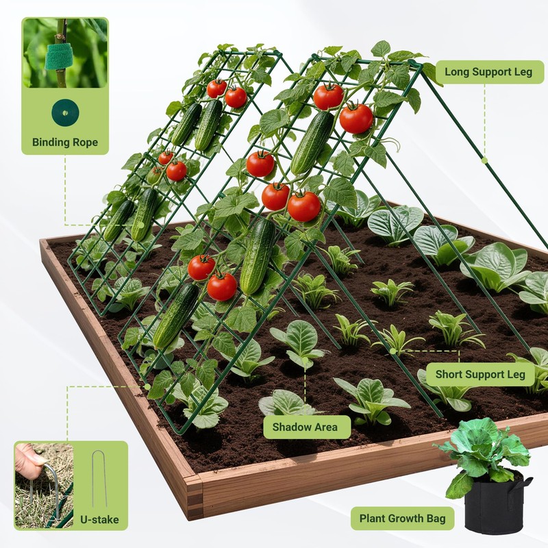 Toriexon Cucumber Trellis for Garden - 4 Pack, 48" L