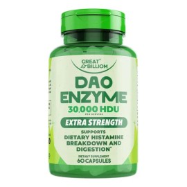 Great Billiom Dao Enzima 60 Cápsulas, Alta Potencia