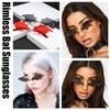 DOOVID Bat Novelty Sunglasses Flame Rimless Sunglasses Women Men Party