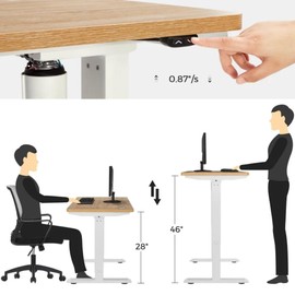 yoyomax Electric Standing Desk, Standing Computer Desk, Durable Premium Steel Frame w/Stand Holds up to 220 lb, Space Saver for Office, Bedroom, Living Room(White Frame only)