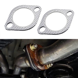 Kutyun 2PCS Car Exhaust Gasket, Exhaust Pipe Gasket, 2-Bolt 2.5" Standard Exhaust Manifold Gasket, Ultra Seal Exhaust Flange Gasket, Car Parts Exhaust Gasket Replacement Used for Exhaust Turbo (2.5IN)