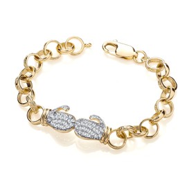 Old English Jewellers 9ct Yellow Gold on Silver Boxing Glove Belcher Bracelet - Baby/Children's - 6 inch